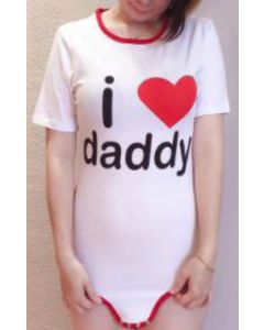 Cotton Onesie with Short Sleeves, I Love Daddy Print