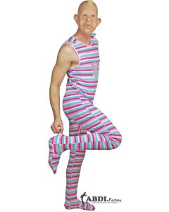 ABClo Onesie with Long Legs, Stripes Print