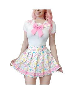 Magical Cosplay Girls Confetti Onesie with Skirt
