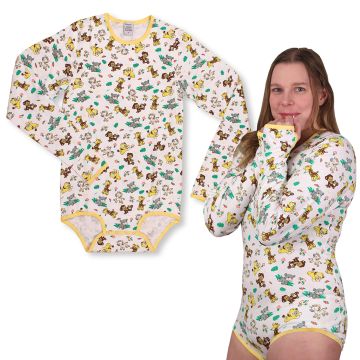 Romper met Lange Mouwen en Duimgaten,Safari Print