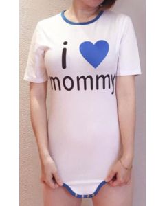 Katoenen Romper met Korte Mouwen, I Love Mommy Print